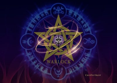 Warlock A5 Greeting Card with Gold Metallic Envelope Dungeons and Dragons. Fantasy rpg for DnD Gifts RPG Gift Props Christmas gifts - Image 2