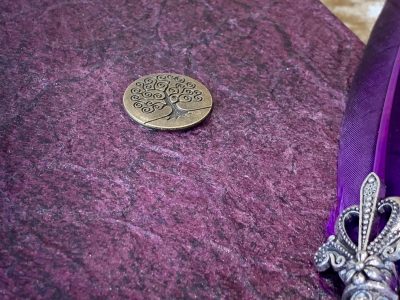 Witchcraft Tree of Life Notebook Journal Vegan Leather Look with Gold Shimmer Fantasy for Dnd and Pathfinder Notes - Image 2