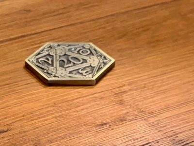 Wooden d20 rpg box Dungeons and Dragons Chest with metal D20 DnD Dice Box gift - Image 2