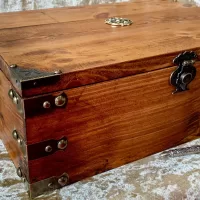 Wooden rpg box Chest Dungeons and Dragons Chest with metal Celtic Wicca Knot DnD Dice Box gift