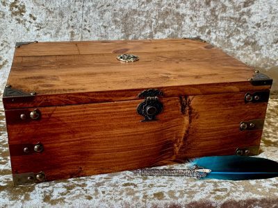 Wooden rpg box Chest Dungeons and Dragons Chest with metal Celtic Wicca Knot DnD Dice Box gift - Image 2