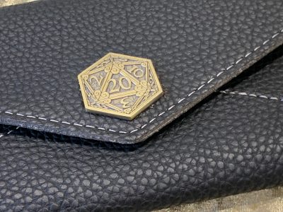 D20 Coin Black Vegan Leather Ladies Purse wallet Pathfinder, Dungeons and Dragons
