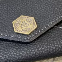D20 Coin Black Vegan Leather Ladies Purse wallet Pathfinder, Dungeons and Dragons