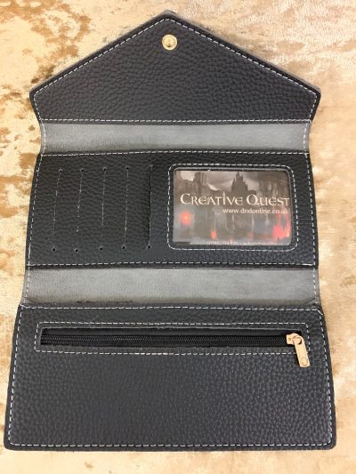 D20 Coin Black Vegan Leather Ladies Purse wallet Pathfinder, Dungeons and Dragons - Image 3