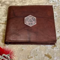 D20 Mens Brown Leather Wallet DnD Gift for Dungeons and Dragons fans