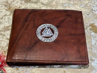 Vikings Valknut Mens Dark Brown Beautiful Nappa Leather Wallet With Coin Pouch DnD Gift for Dungeons and Dragons or Vikings gift - Image 2