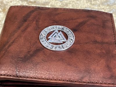 Vikings Valknut Mens Dark Brown Beautiful Nappa Leather Wallet With Coin Pouch DnD Gift for Dungeons and Dragons or Vikings gift - Image 3