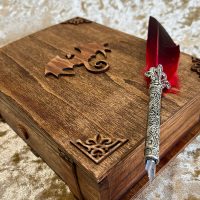 Wooden Book Box Dungeons & Dragons RPG Beautiful Wax wood Book Box with Wooden embellishments.Book of Shadows Grimoire Book Box