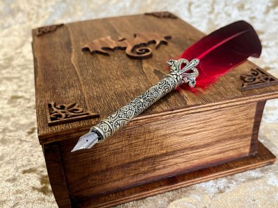 Dungeons & Dragons RPG Beautiful Wax wood Book Box with Wooden embellishments.Book of Shadows Grimoire Book Box
