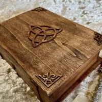 Wooden Book Box Trinity Knot Celtic for Dice, Accessories, Wiccan