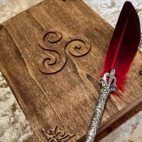Wood Book Box with Wooden embellishments for Dungeons & Dragons RPG - Beautiful Book of Shadows Grimoire Book Box for Dungeons and Dragons.