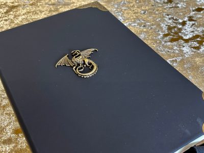 A5 Notebook Lined Journal 160 page for Dungeons and Dragons Vegan Leather Matte Black Dragon Diary for Dnd and Pathfinder Notes - Image 2
