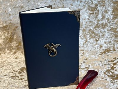 A5 Notebook Lined Journal 160 page for Dungeons and Dragons Vegan Leather Matte Black Dragon Diary for Dnd and Pathfinder Notes - Image 4