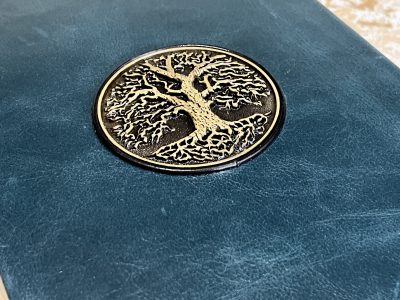 Leather A5 Tree of Life Notebook, Tome, Grimoire, Spell Book,  with Fantasy Embellishments and blank deckled parchment - Image 3
