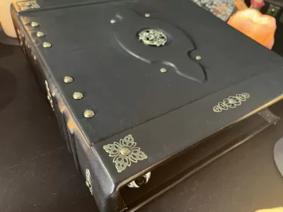 Leather Binder | Tome | Grimoire | Spell Book - A4 LARGE | Fantasy DnD | Witchcraft | blank with Deckled Parchment