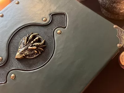 Leather Binder | Tome | Grimoire | Spell Book - A4 LARGE | Fantasy DnD | Witchcraft | blank with Deckled Parchment