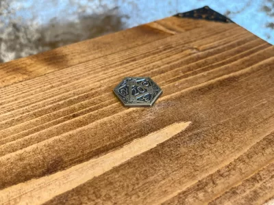 Fantasy Wooden Box Rpg Wood Treasure Chest Dungeons and Dragons Dice Box Chest with metal D20 Crit Coin for DnD gift - Image 2