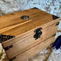 Fantasy Solid wood Dice Treasure Chest Box Dungeons and Dragons, Pathfinder, Warhammer, Witchcraft, Wiccan storage gift