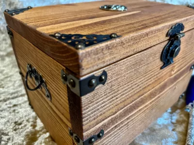 Fantasy Solid wood Dice Treasure Chest Box Dungeons and Dragons, Pathfinder, Warhammer, Witchcraft, Wiccan storage gift - Image 2