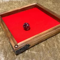 Dice Tray Dark Wood, Neoprene inlay, Dice Rolling Tray for Dungeons and Dragons. Wooden DM Gift for DnD