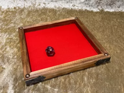 Dice Tray Dark Wood, Neoprene inlay, Dice Rolling Tray for Dungeons and Dragons. Wooden DM Gift for DnD - Image 3