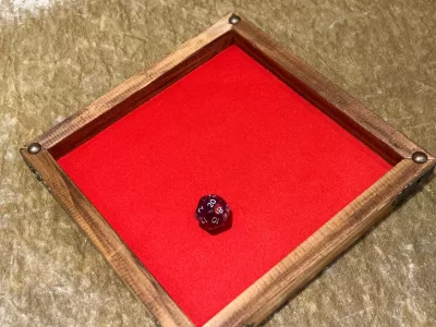 Dice Tray Dark Wood, Neoprene inlay, Dice Rolling Tray for Dungeons and Dragons. Wooden DM Gift for DnD - Image 4