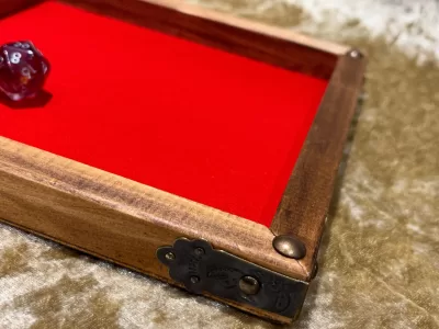 Dice Tray Dark Wood, Neoprene inlay, Dice Rolling Tray for Dungeons and Dragons. Wooden DM Gift for DnD - Image 5