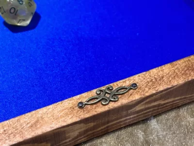 Dice Tray Dark Wood, Rubber Fabric inlay, Dice Rolling Tray for Dungeons and Dragons. Wooden DM Gift for DnD - Image 3