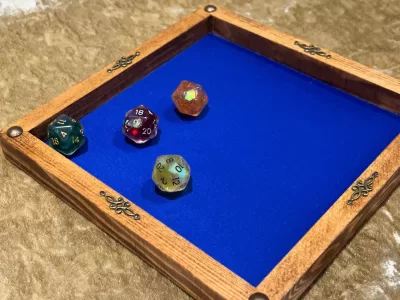 Dice Tray Dark Wood, Rubber Fabric inlay, Dice Rolling Tray for Dungeons and Dragons. Wooden DM Gift for DnD - Image 6