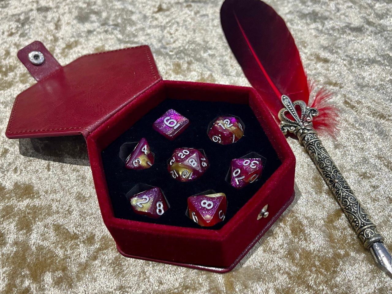 Dungeons and Dragons hexagonal Dice box vault for DnD Dice Dungeons