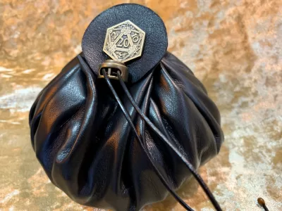 Dungeons and Dragons Large Genuine Real Luxury Leather Dice Bag DnD Dicebag Coin Pouch LARP Bag for DnD Gifts RPG Props larping Gift