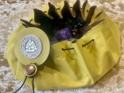 Leather Dice Bag Pouch for Dungeons and Dragons, RPG and Cosplay Larping Fantasy- LARGE - Image 3