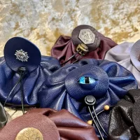 Mystery Leather Dice Bag Pouch for Dungeons and Dragons, RPG and Cosplay Larping Fantasy- REGULAR  one of a kind