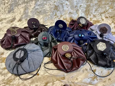 Mystery Leather Dice Bag Pouch for Dungeons and Dragons, RPG and Cosplay Larping Fantasy- REGULAR  one of a kind - Image 3