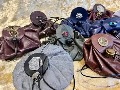 Mystery Leather Dice Bag Pouch for Dungeons and Dragons, RPG and Cosplay Larping Fantasy- REGULAR  one of a kind - Image 4