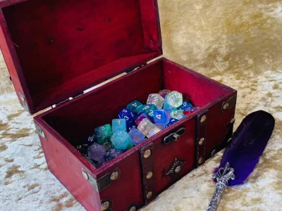 Fantasy tree of life triple Goddess Witchcraft Chest for Witch supplies herbs and crystals. Dungeons and Dragons magic chest - Image 3