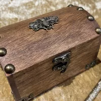 Fantasy Wooden DND Dice Chest and DnD Dice Box for Dungeons and Dragons Gift