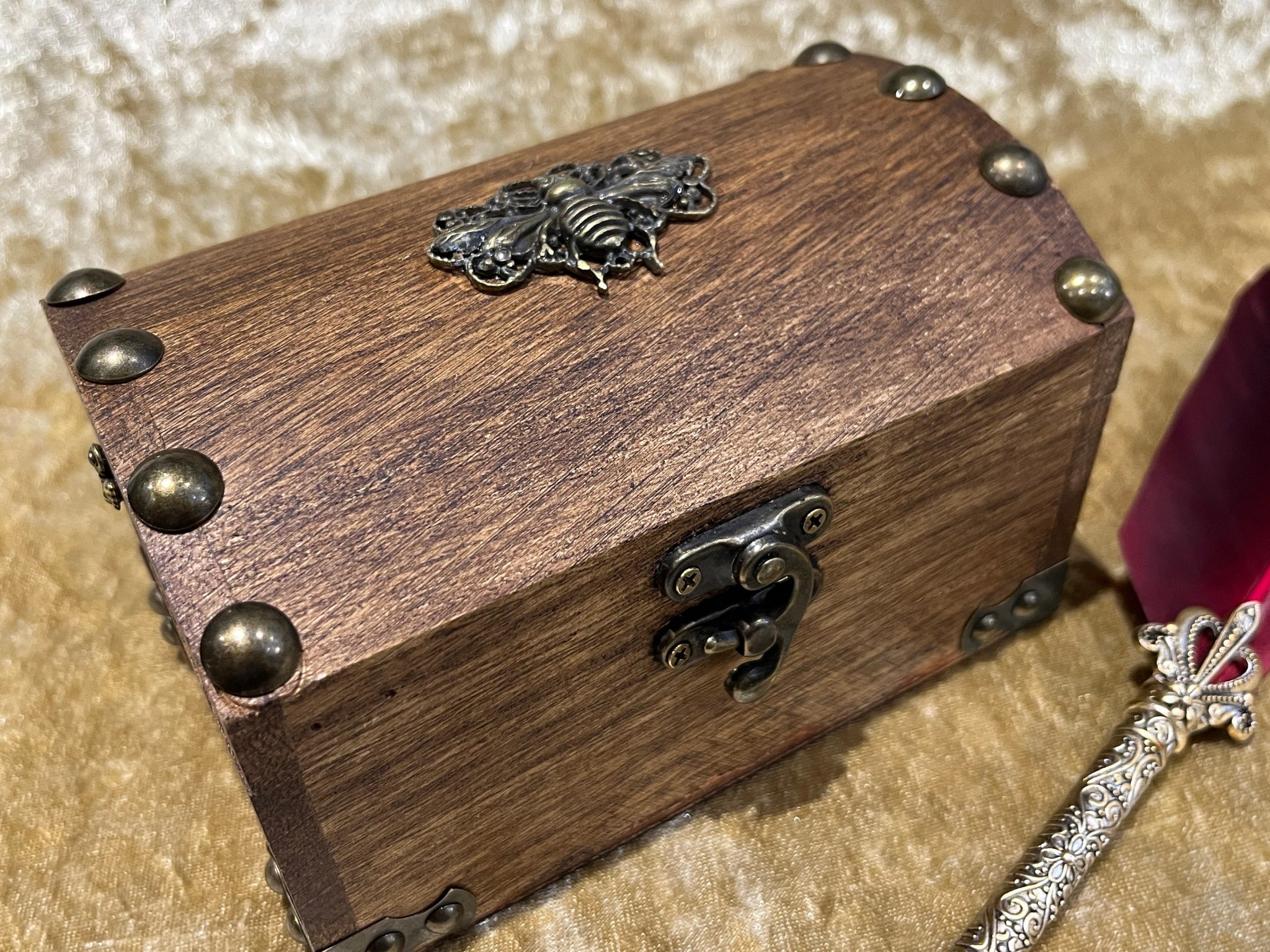 Fantasy Wooden DND Dice Chest and DnD Dice Box for Dungeons and Dragons
