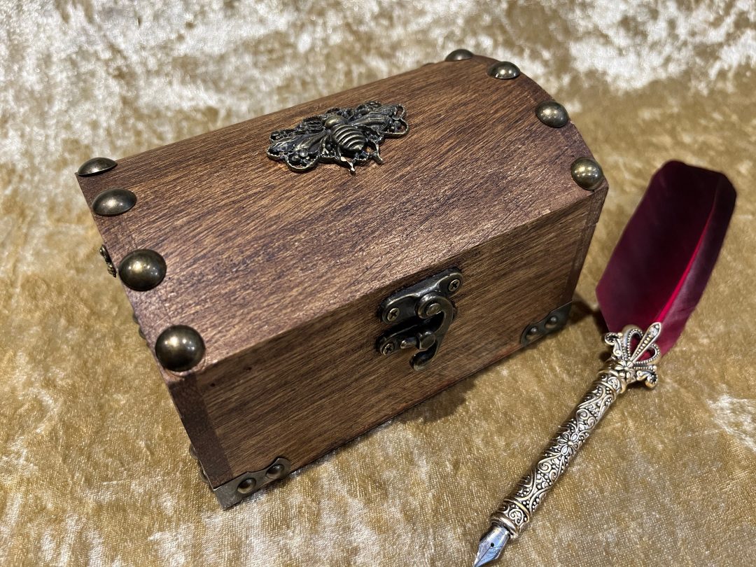 Fantasy Wooden DND Dice Chest and DnD Dice Box for Dungeons and Dragons