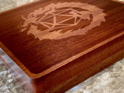 Grade B Solid Dark Wood Magnetic Close Dice Box, Dice Vault, Dice Tray and Holder for Dungeons and Dragons. DM Gift for DnD and Pathfinder. - Image 2