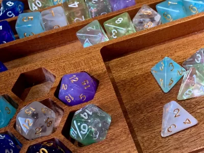 Grade B Solid Dark Wood Magnetic Close Dice Box, Dice Vault, Dice Tray and Holder for Dungeons and Dragons. DM Gift for DnD and Pathfinder. - Image 4