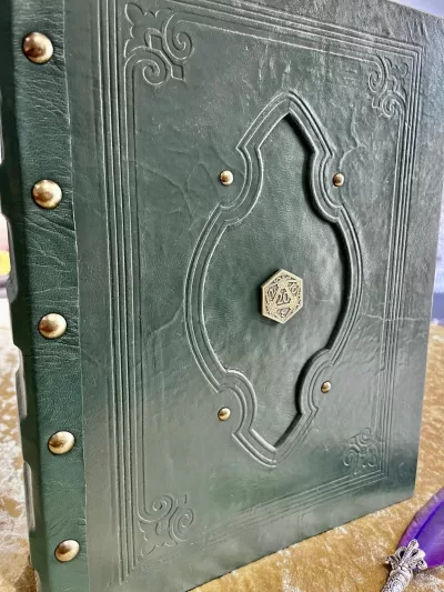 Leather Binder A4 Fantasy D20 Crit D&D, RPG, Prop, Weddings, Tome Book Grimoire, Witchcraft, Blank - Image 2