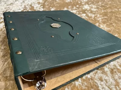 Leather Binder A4 Fantasy D20 Crit D&D, RPG, Prop, Weddings, Tome Book Grimoire, Witchcraft, Blank - Image 3