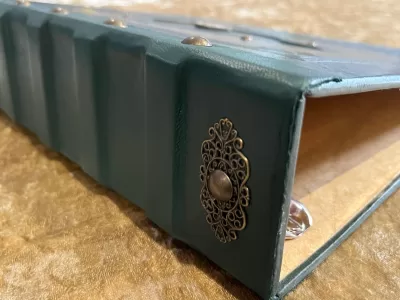Leather Binder A4 Fantasy D20 Crit D&D, RPG, Prop, Weddings, Tome Book Grimoire, Witchcraft, Blank - Image 4