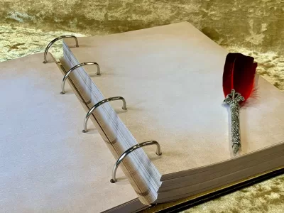 Leather Binder A4 Fantasy D20 Crit D&D, RPG, Prop, Weddings, Tome Book Grimoire, Witchcraft, Blank - Image 8