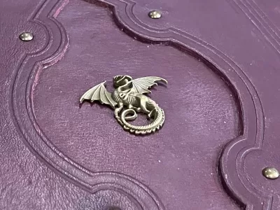 Leather Binder A4 Fantasy Dragon D&D, RPG, Prop, Tome Book Grimoire, Witchcraft, Blank - Image 2