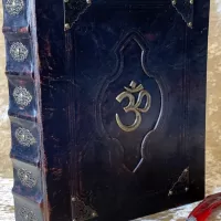 Leather Binder A4 Fantasy 'Ohm' Witchcraft, D&D, RPG, Prop, Tome Book Grimoire Blank