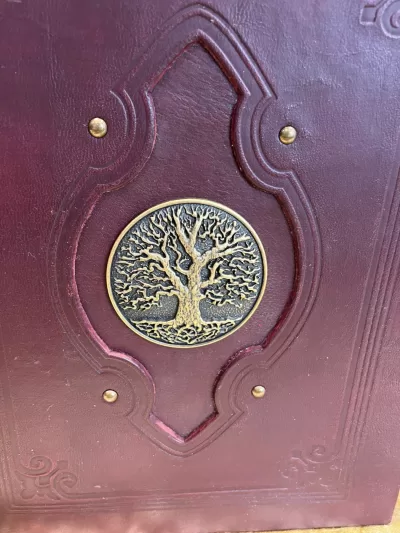 Leather Binder A4 Fantasy Tree of Life D&D, RPG, Prop, Weddings, Tome Book Grimoire, Witchcraft, Blank - Image 4