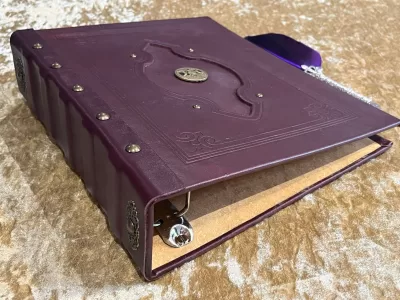 Leather Binder A4 Fantasy 'Triple Godess' Witchcraft, D&D, RPG, Prop, Tome Book Grimoire Blank