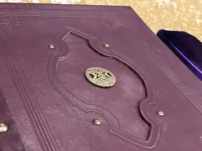 Leather Binder A4 Fantasy 'Triple Godess' Witchcraft, D&D, RPG, Prop, Tome Book Grimoire Blank - Image 3